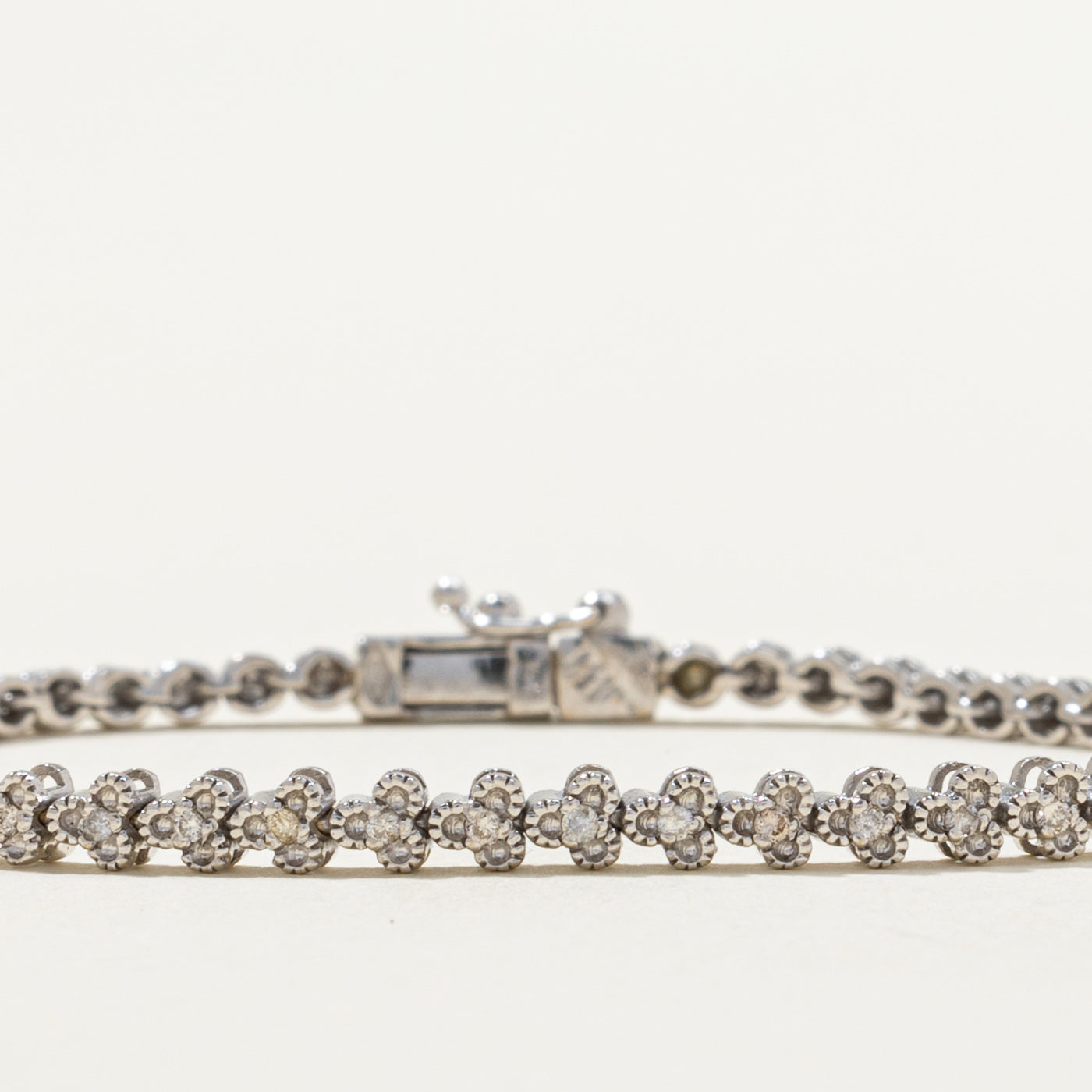 Diamond Circle Link Bracelet | 0.13ctw Diamond Tennis Bracelet | 6.75 Inch Adjustable Women's Jewelry Gift for Anniversary, Birthday & Special Occasions