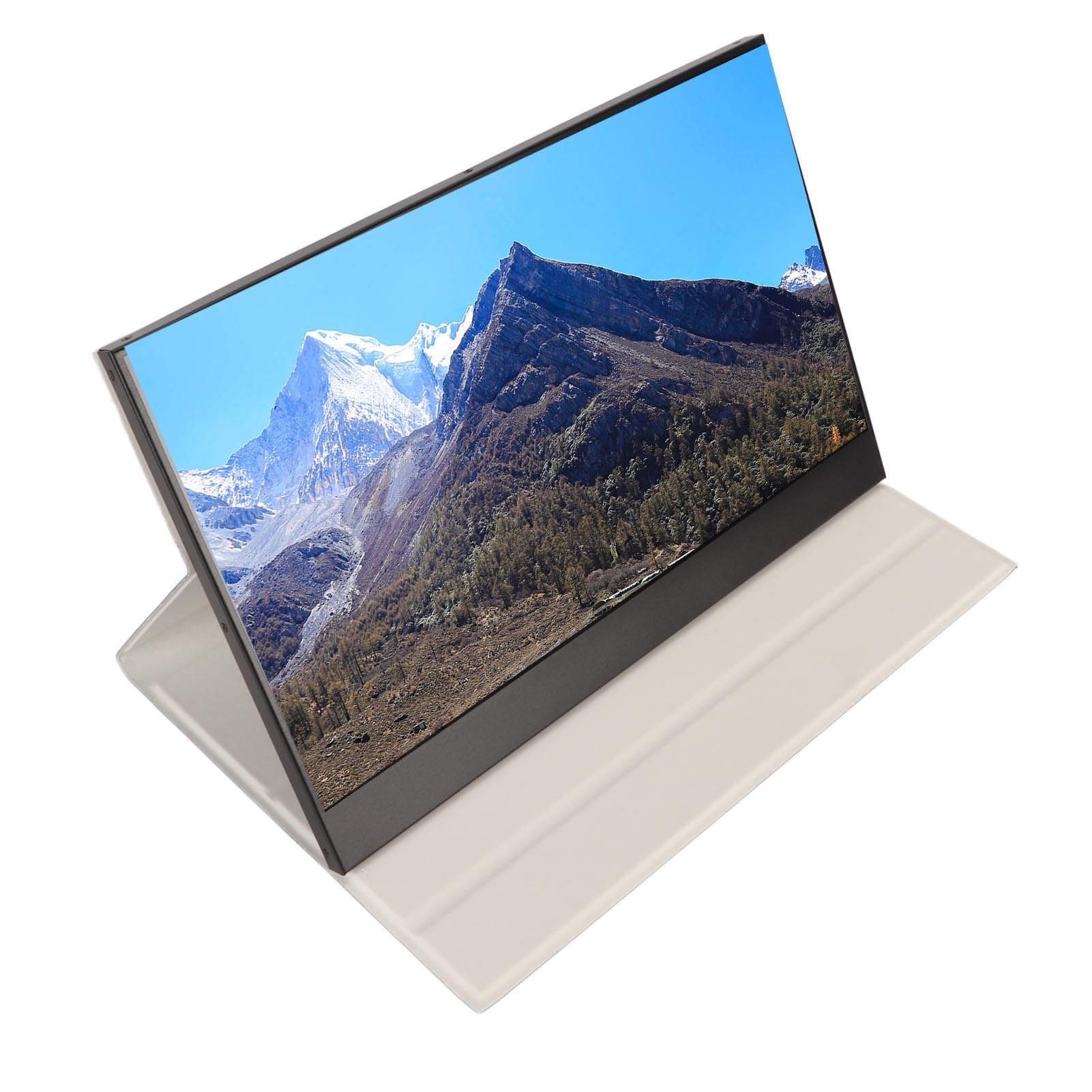 15.6 Inch Portable Monitor for Laptop - Full HD 1080P USB-C Travel Monitor with Dual Speakers, 100-240V, Lightweight for Business Meetings & Remote Work (EU Plug) - Perfect for Home Office, Gaming & Presentations