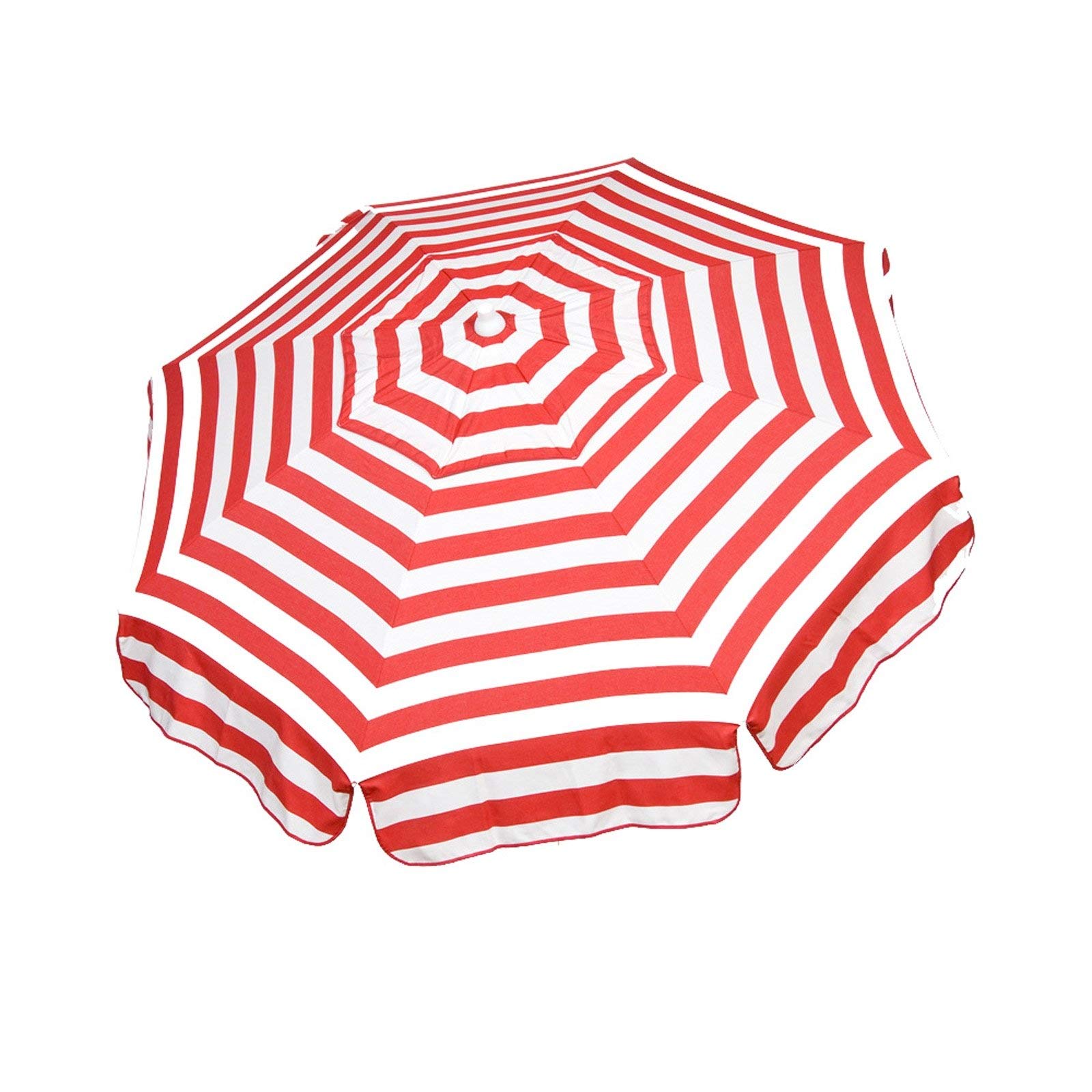 6ft Italian Market Tilt Umbrella for Patio - Red & White Striped Outdoor Sun Shade Canopy with Pole - Perfect for Backyard, Garden, Poolside and Outdoor Dining Areas