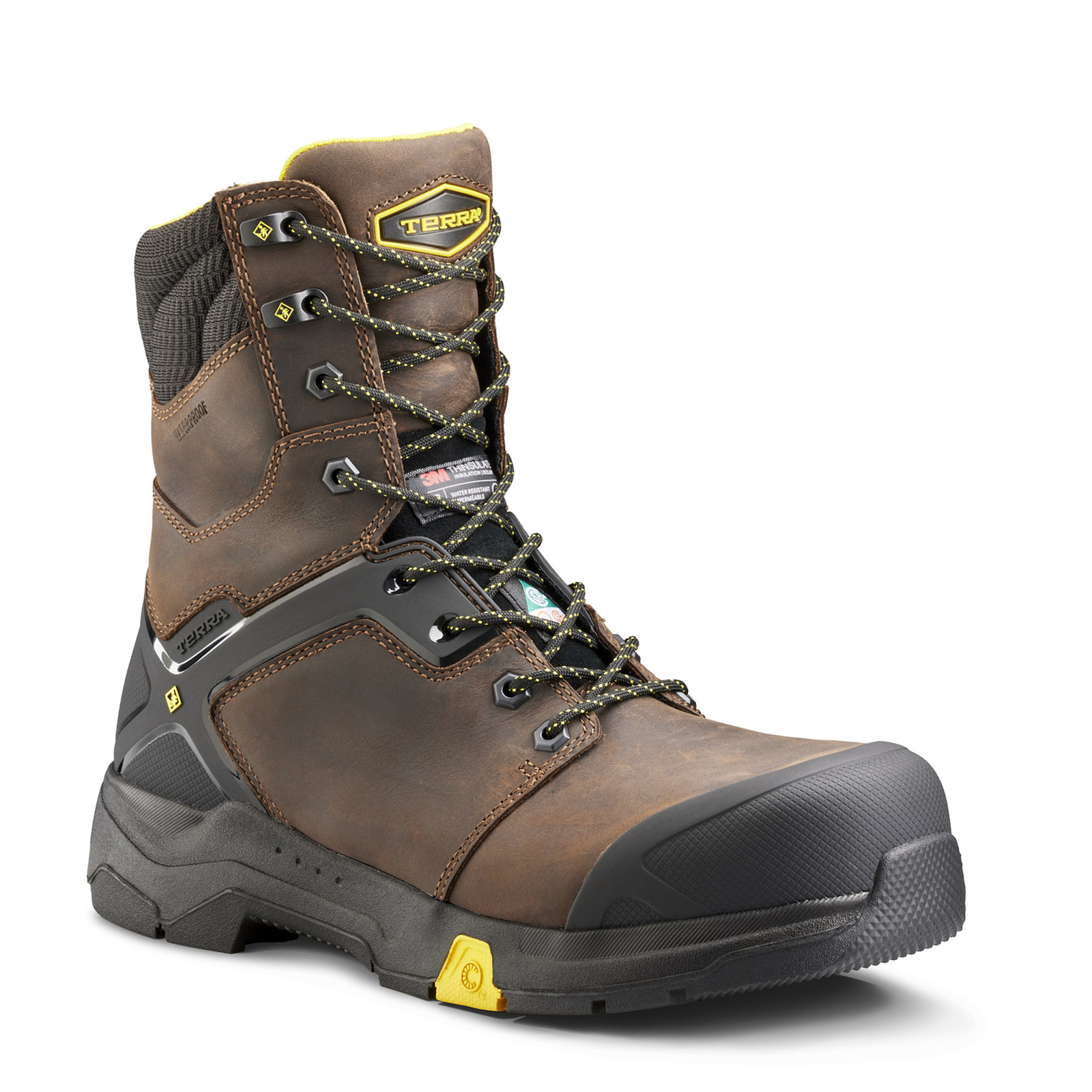 Terra Men's Carbine 8 Waterproof Composite Toe CSA Certified Work Boots - Safety Shoes for Construction, Warehouse & Outdoor Work TR0A4TCR