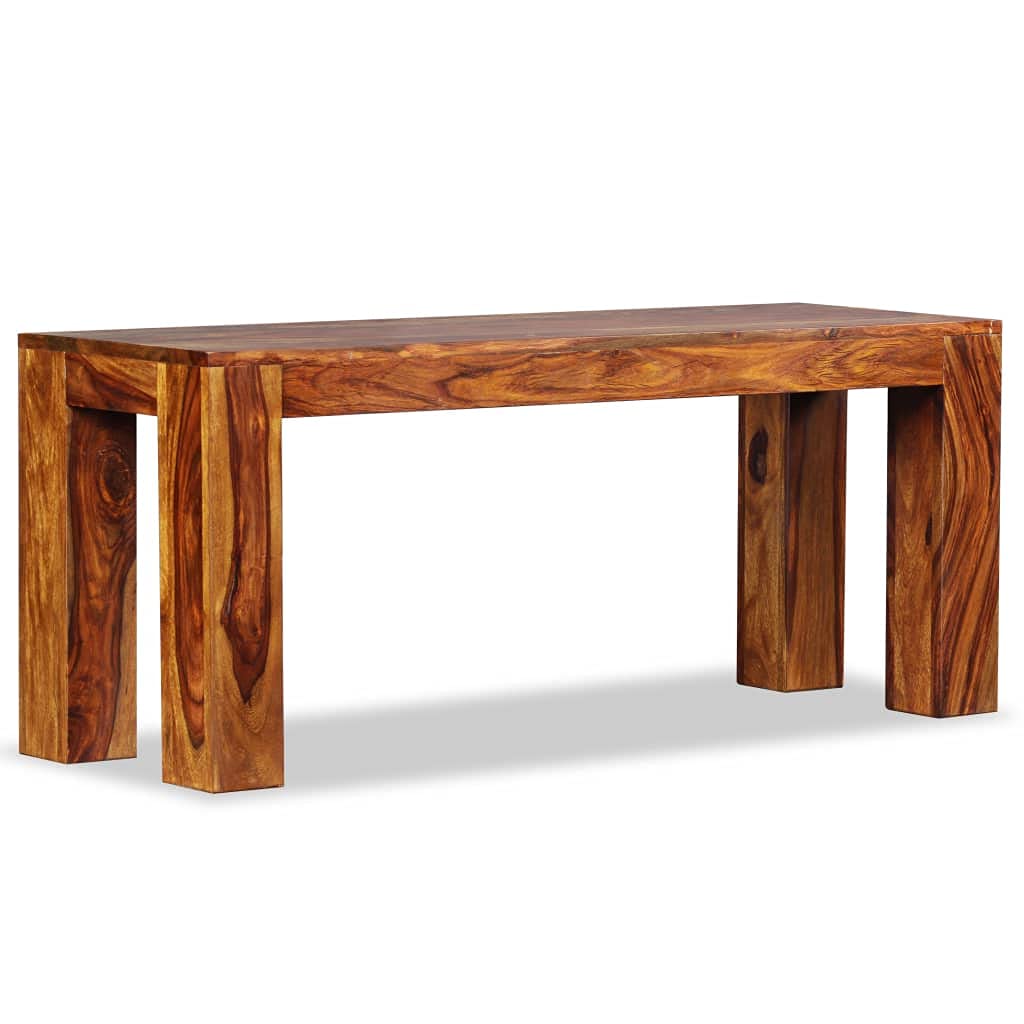 vidaXL Solid Sheesham Wood Bench - Sturdy Construction, Easy Assembly, Unique Wood Grain, Honey Brown Finish - Perfect for Entryway, Living Room, Bedroom & Outdoor Decor