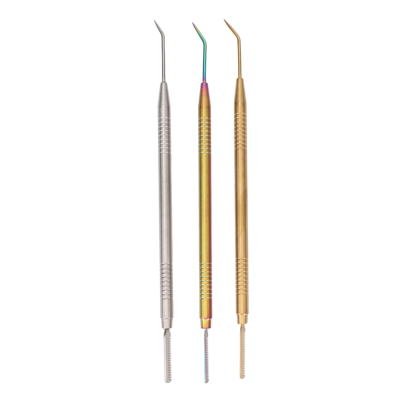 Professional Eyelash Lift Perm Kit - 3 PCS Lash Lift Tools with Comb for Tinting, Curling & Extensions (Gold/Silver) - Perfect for Salon & Home Use - DIY Eyelash Perming & Styling Supplies