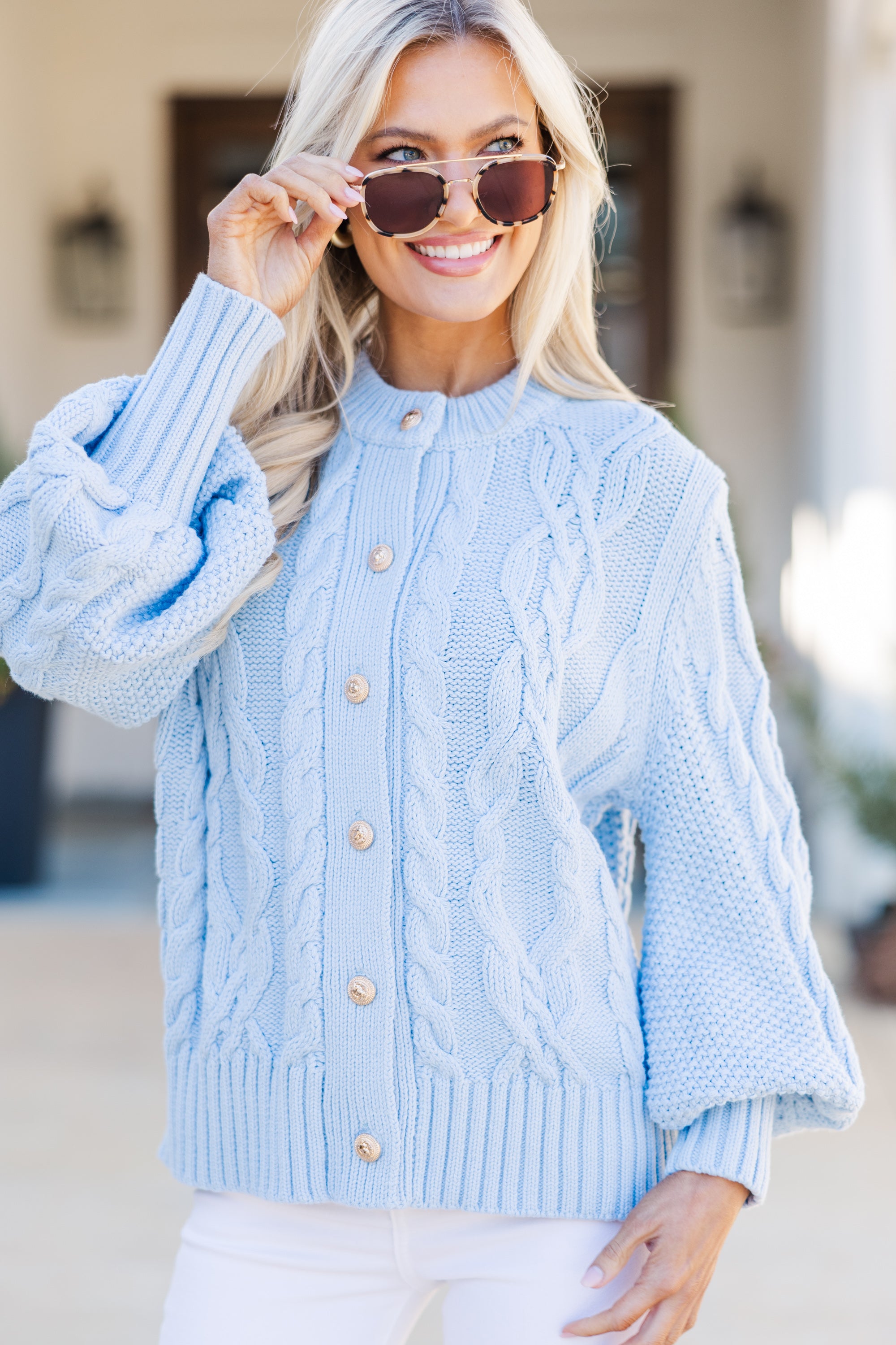 Light Blue Cardigan for Women - Soft & Comfortable Knit Sweater | Perfect for Casual Wear, Office & Fall Outfits