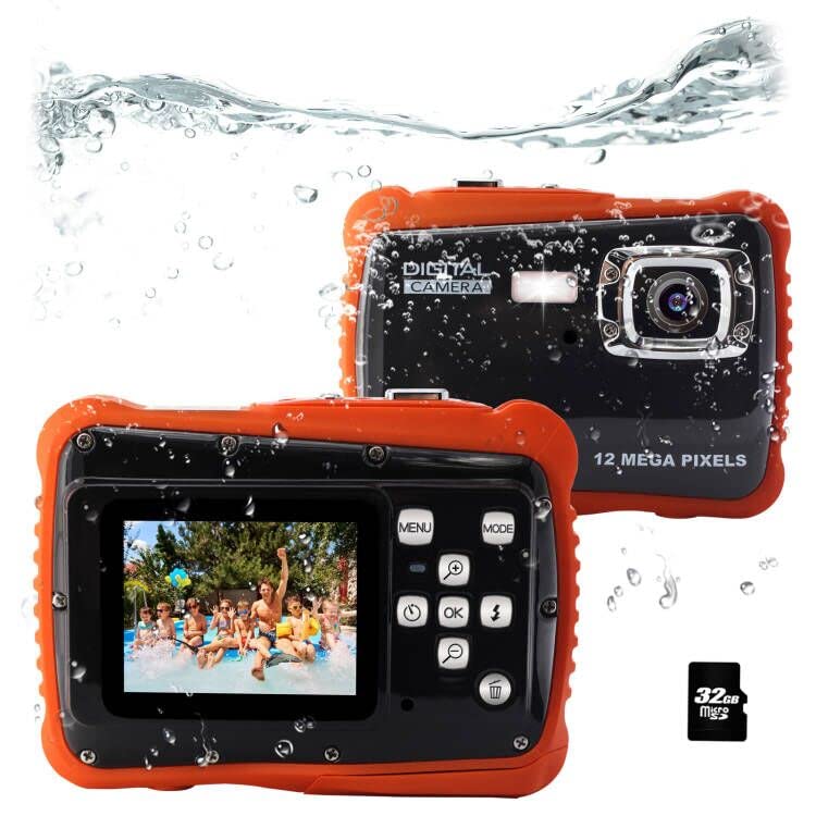 YEEIN Kids Digital Camera 3MP Underwater Camera with 8X Zoom, 32GB SD Card - Perfect Birthday Gift for Boys & Girls, Great for Pool Parties, Beach Vacations & Outdoor Adventures (Black)
