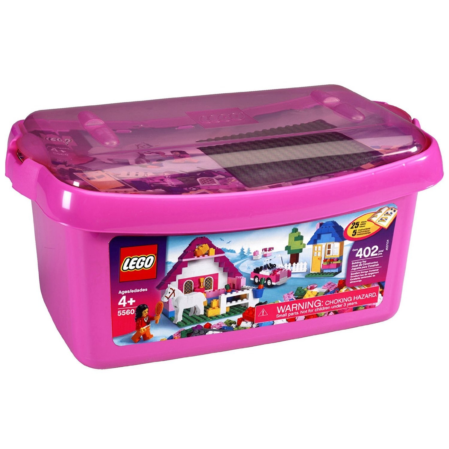 LEGO Pink Brick Box - Large 402 Piece Building Toy Set for Kids Ages 4+ | Creative Construction Blocks for Girls & Boys | Birthday Gift Idea & STEM Learning Activity