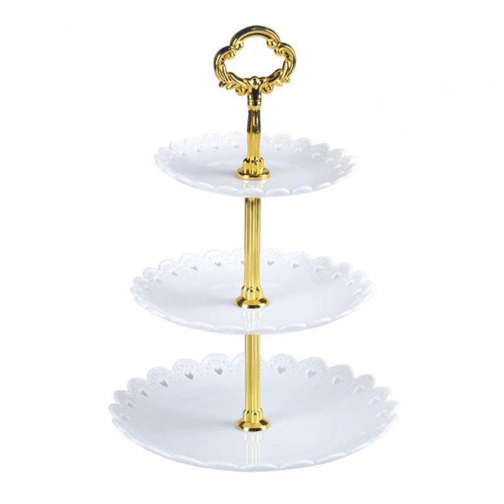 SHUUY 3-Tier European Style Fruit Plate - Detachable Dessert Stand for Wedding, Party, Afternoon Tea | Elegant Cake Display & Snack Tray | Perfect for Home Decor & Entertaining (White)