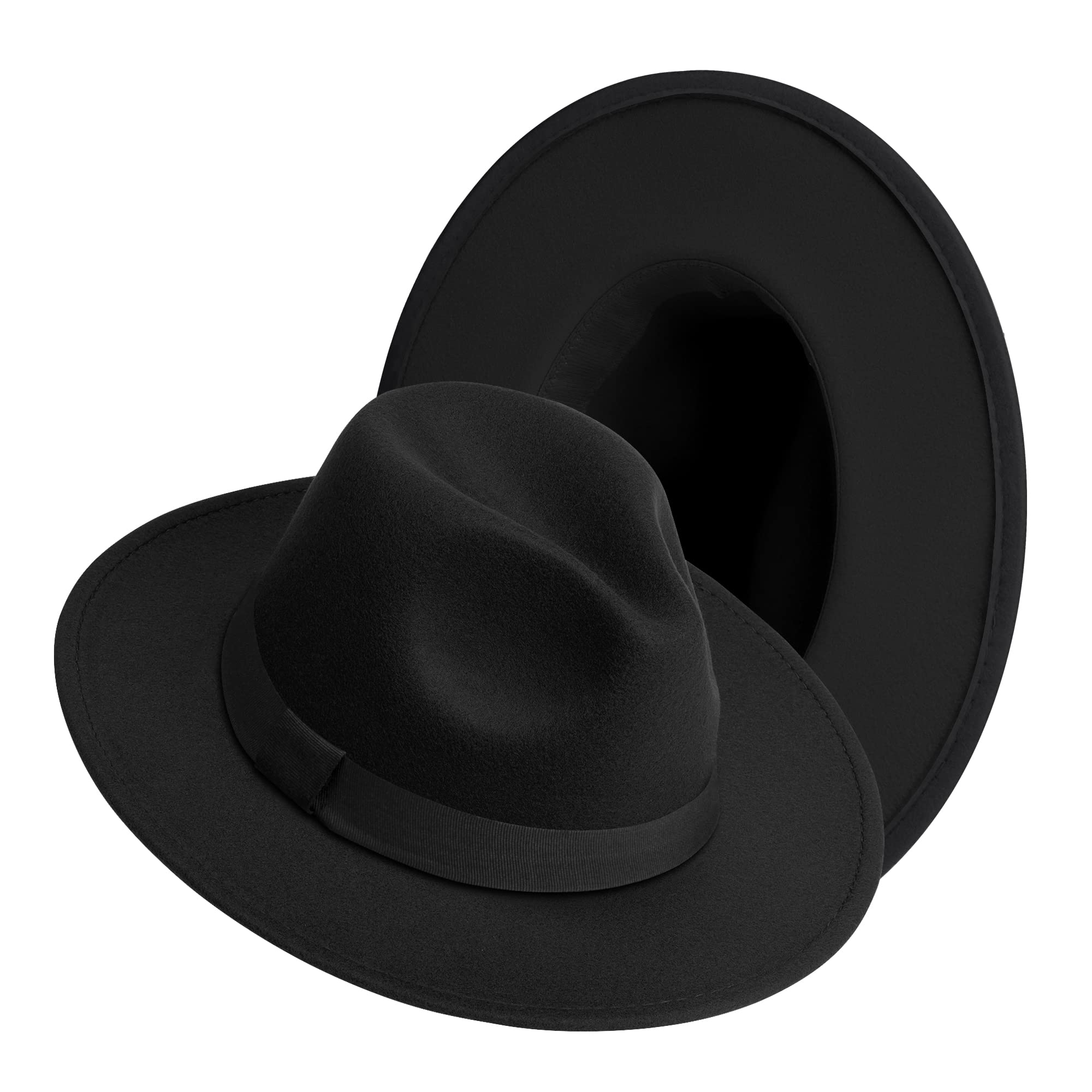 Stylish Wide Brim Fedora Hat for Women & Men - Classic Two-Tone Felt Panama Hat for Summer, Beach, Outdoor Events & Fashion Accessories