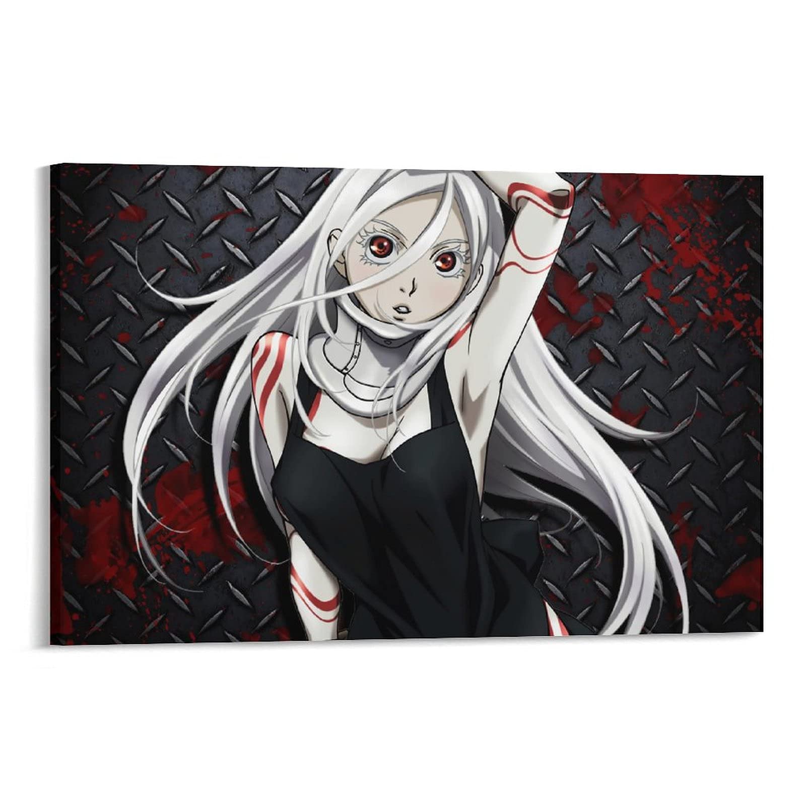 Deadman Wonderland Anime Girl Poster - Supernatural Manga Wall Art Canvas Print (24x36inch/60x90cm) - Cool Japanese Art Painting for Home Decor, Bedroom & Living Room - Perfect Gift for Anime Fans