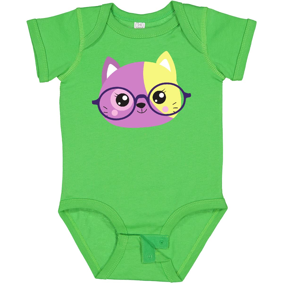 Hipster Cat Bodysuit with Glasses - Cute Kitten Outfit for Babies