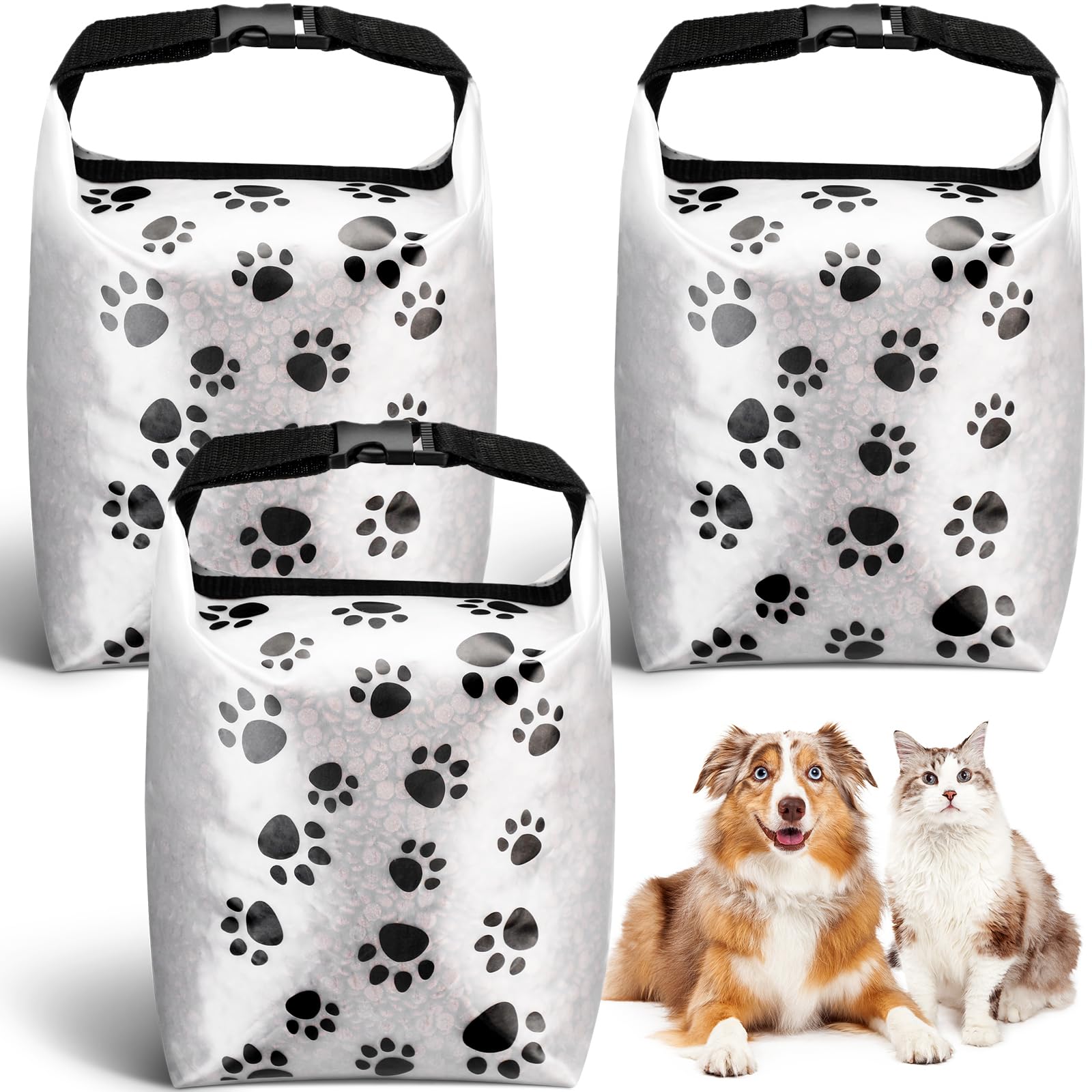 Aliceset 3-Piece Dog Food Travel Storage Set - 40 Cup Portable Waterproof Pet Food Container & Travel Bags for Camping, Hiking, Road Trips & Daily Use