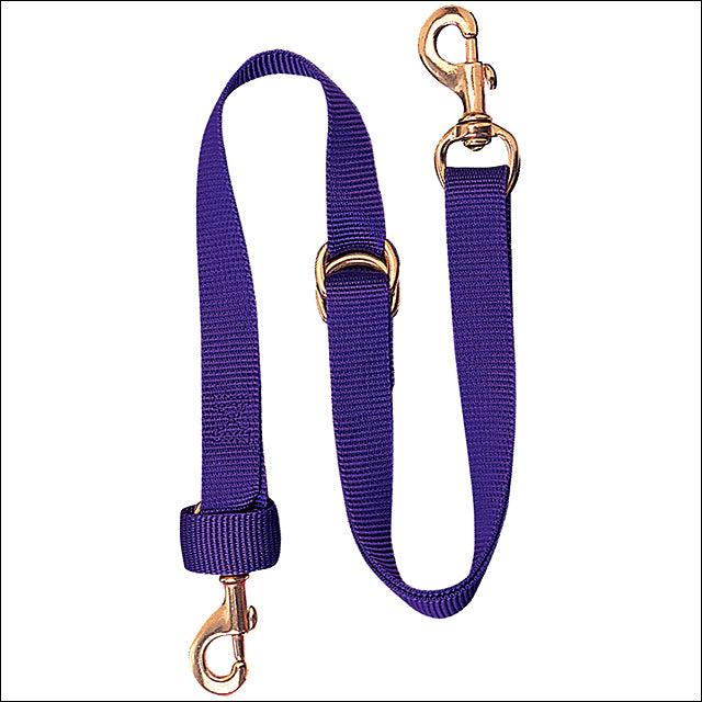 1X40 Weaver Horse Tack Deluxe Nylon Tie Down Strap with Brass Snap - Purple - Heavy Duty Horse Equipment for Trail Riding, Horse Shows & Stable Use