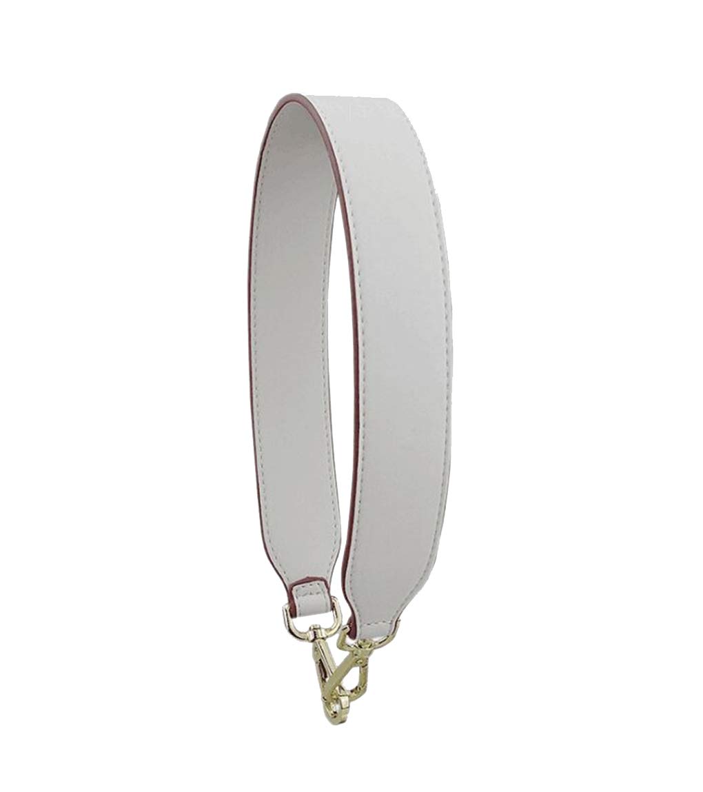 Simple Style Short Non-Adjustable Replacement Handbag Strap - PU Leather Shoulder Strap for Purses & Bags (White) | Perfect for Everyday Use, Office & Shopping