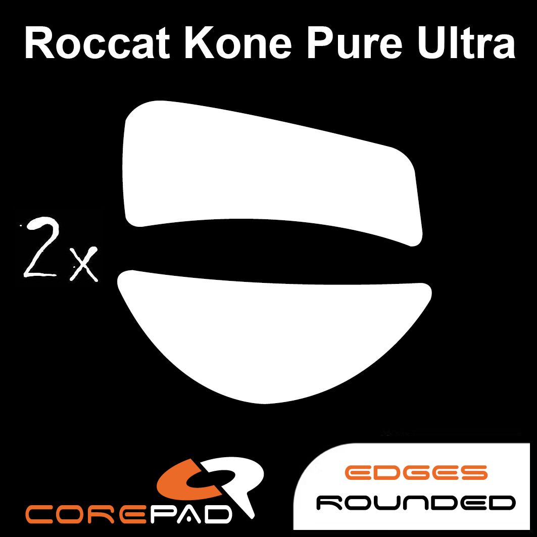 Corepad Skatez Mouse Feet for Roccat Kone Pure Ultra - Ultra Smooth Gliding Gaming Mouse Feet - Perfect for FPS, MOBA, and Esports Gaming