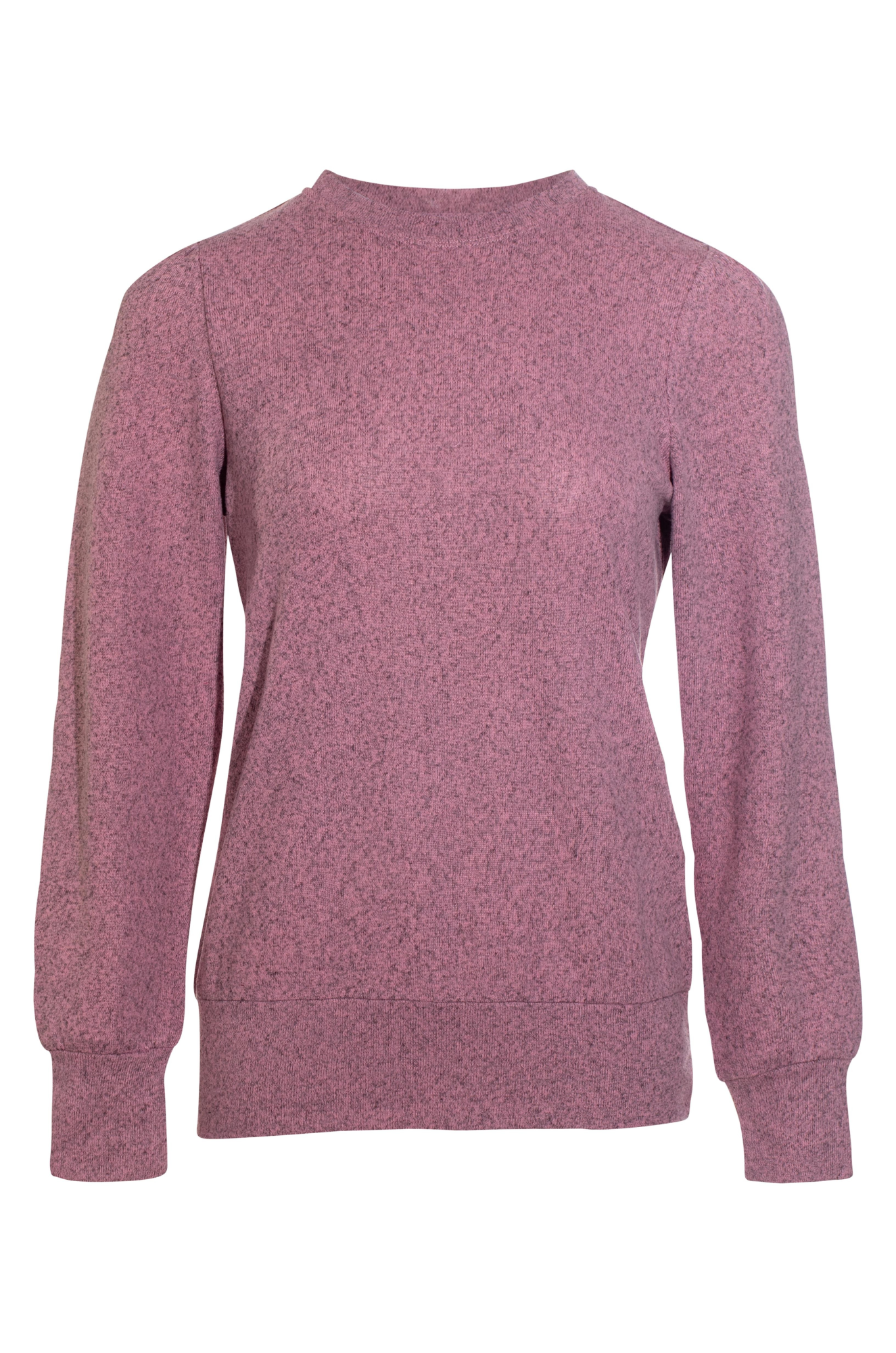 Soft Warm Touch Plain Top in Blush Marle - 7923BR | Cozy Casual Wear for Everyday Comfort & Layering