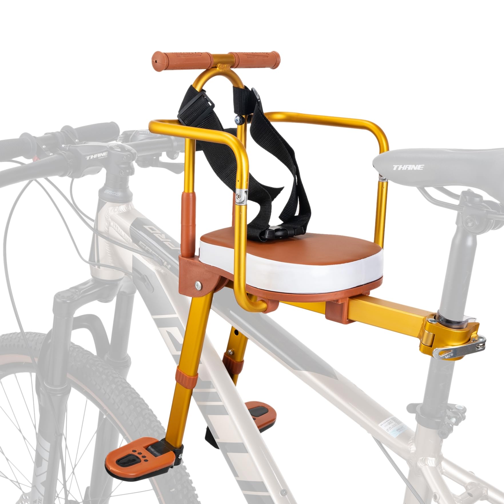 Upgraded Front Mount Kids Bike Seat for Adult & Mountain Bicycles - Safe Child Bike Carrier with Handlebar Mount - Perfect for Family Rides, Commuting & Outdoor Adventures