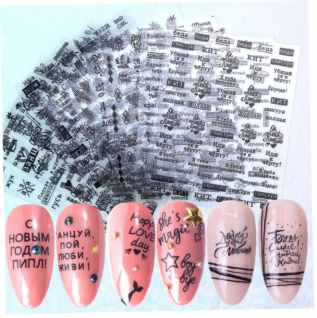 3D Black Letter Nail Art Stickers - English Alphabet Nail Decals for DIY Nail Design, Salon & Home Manicure | Perfect for Parties, Weddings, Holidays & Everyday Nail Decorations