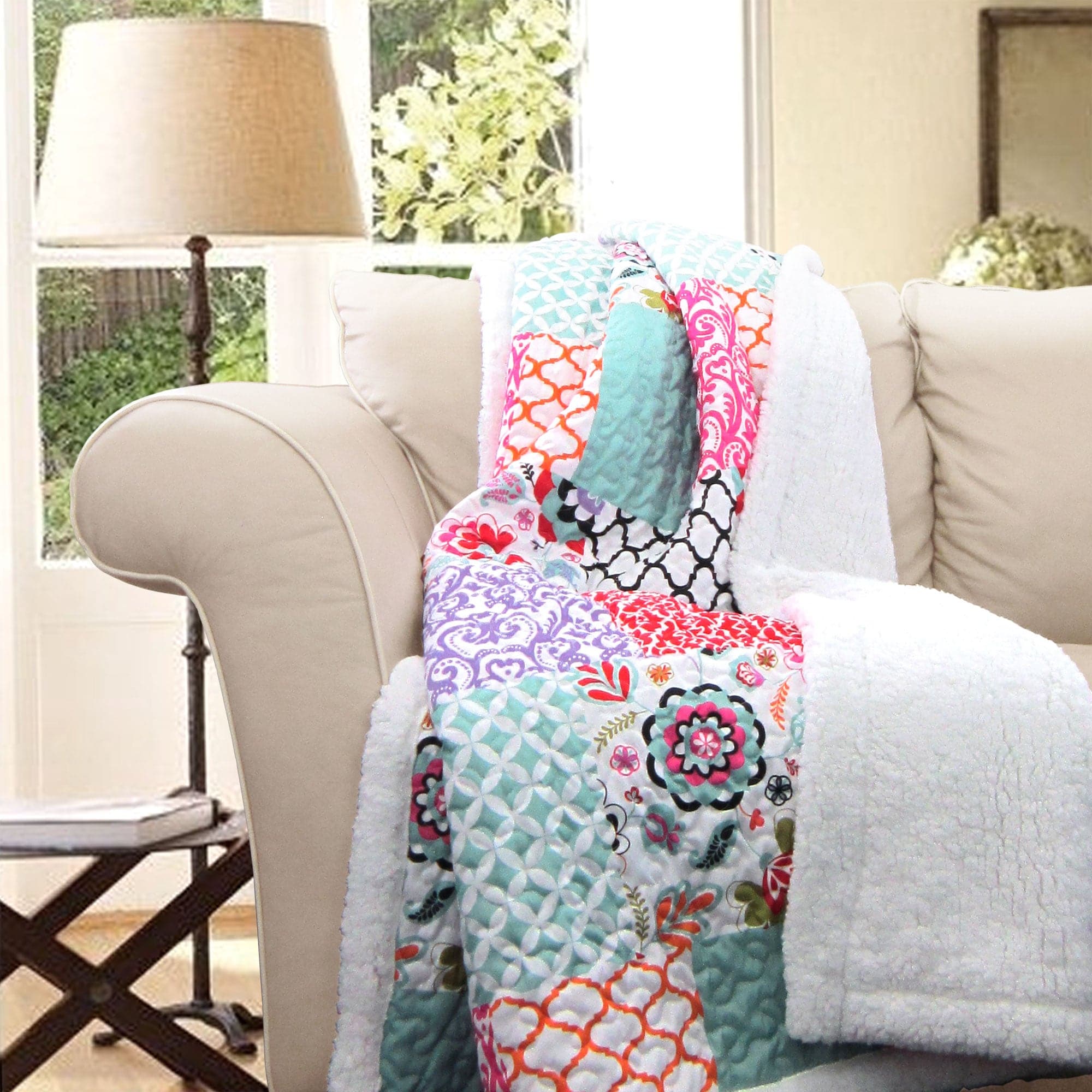 Brookdale Sherpa Throw Blanket - Ultra Soft & Cozy Flannel Plush Fleece for Couch, Bed & Winter Warmth