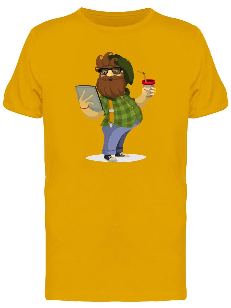 Smartprints Bearded Hipster Man Cartoon T-Shirt for Men - Trendy Graphic Tee for Casual Wear & Street Style