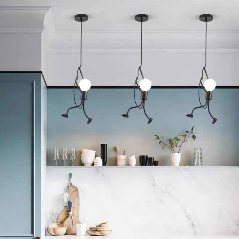 Hangman Pendant Lamp - Modern Industrial Ceiling Light Fixture for Kitchen Island, Dining Room & Living Room Decor