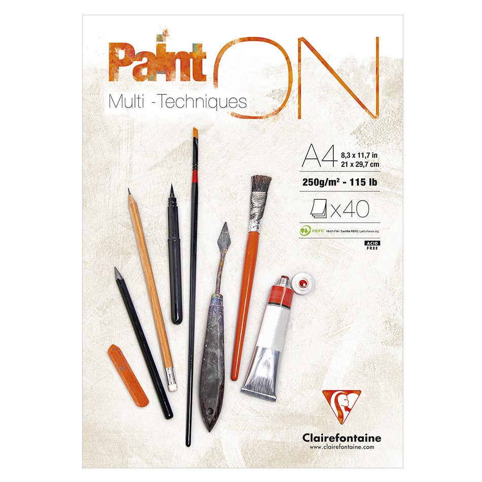 Clairefontaine A4 Glued Sketch Pad for Painting, Drawing & Mixed Media - Perfect for Artists, Students & Professionals