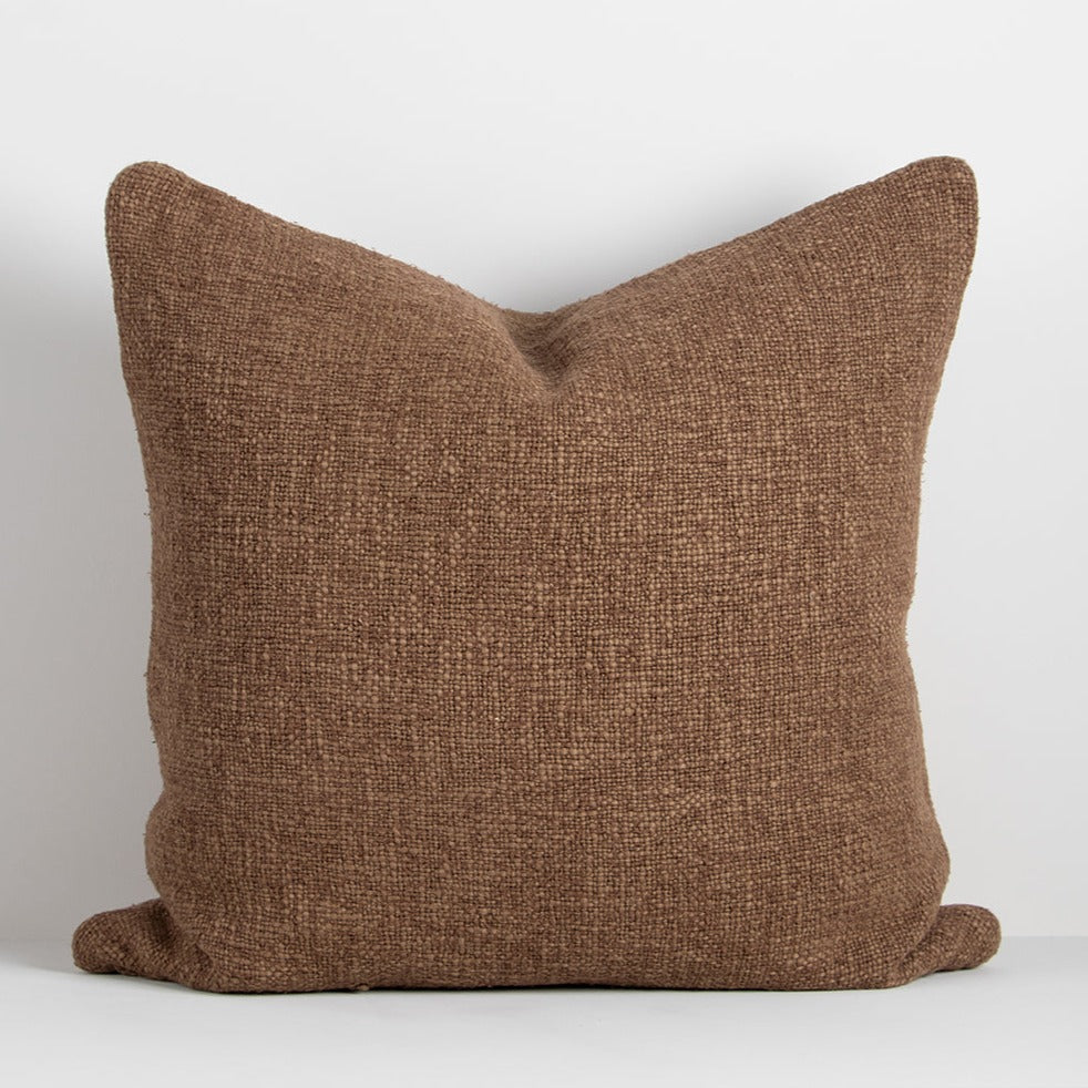 Premium Cyprian Euro Cushion with Feather Inner in Cocoa Brown - Luxury Sofa & Bed Decor for Living Room, Bedroom, and Home Styling