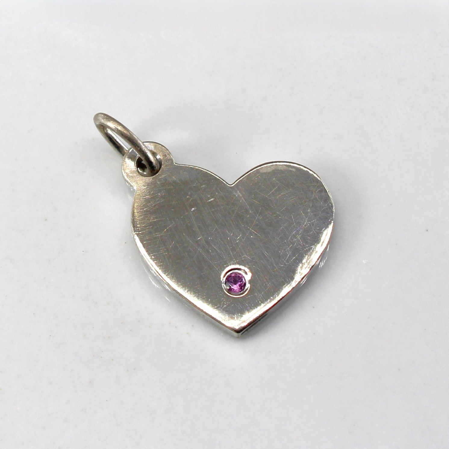 Tiffany & Co 18k Rose Gold Pink Sapphire Heart Charm Necklace | 0.01ct Diamond Accent | Perfect for Valentine's Day Gifts & Anniversary Jewelry