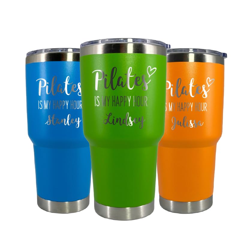 AVITO Personalized Pilates Tumbler - Laser Engraved Stainless Steel Vacuum Insulated 30oz Water Bottle with Lid - Perfect Gift for Pilates Lovers & Instructors - Ideal for Studio Workouts, Yoga Sessions & Post-Pilates Hydration