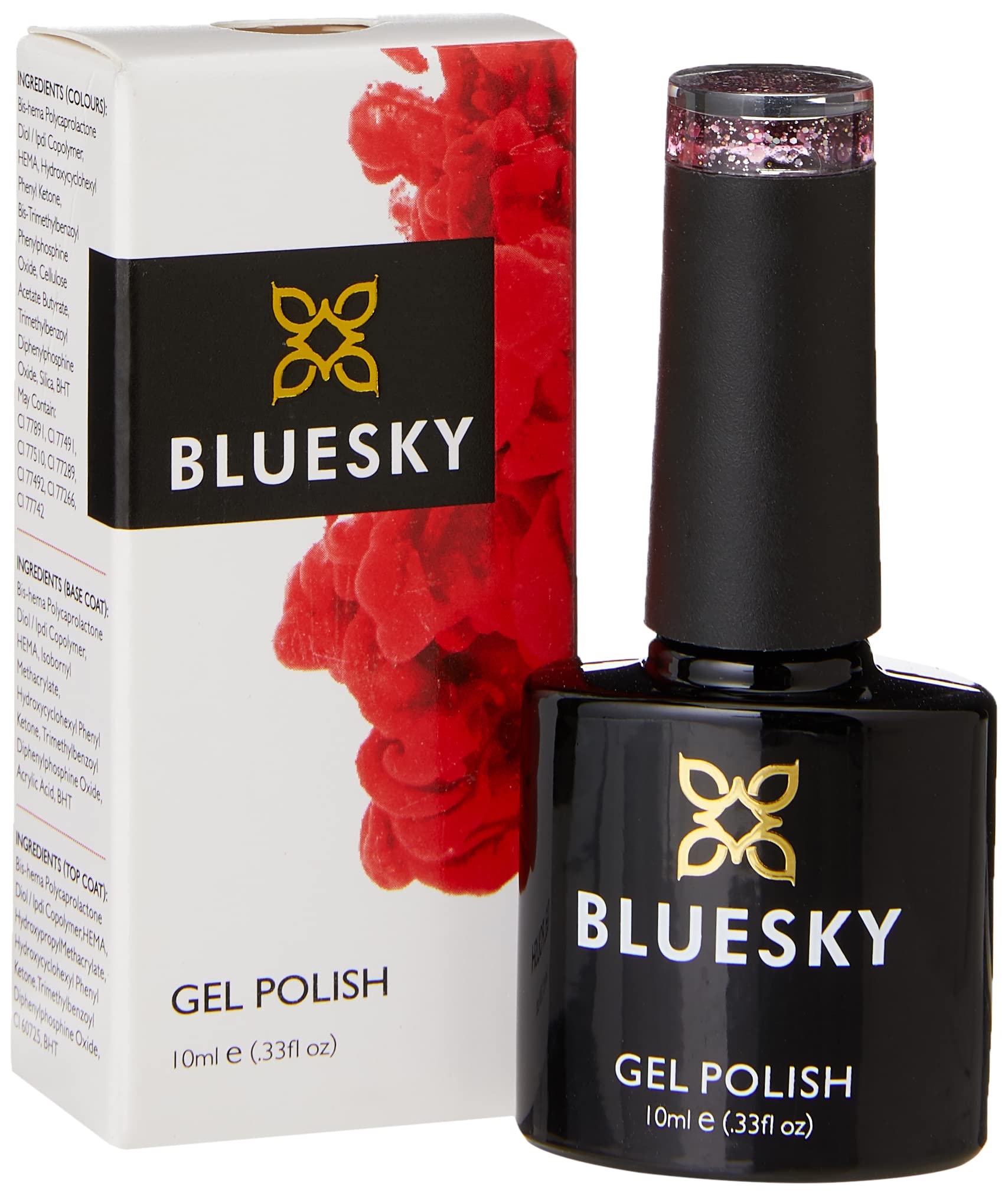 Bluesky Gel Nail Polish - Pour Me One Blz39 Glitter Nail Lacquer, 10ml UV LED Lamp Required, Long Lasting & Chip Resistant Nail Art Gel - Perfect for Salon, Home Manicures & Special Occasions