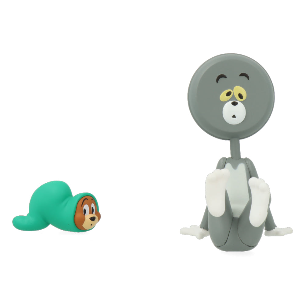 Tom & Jerry Series 3 Vinyl Figurine - Tom with Pan-Shaped Head & Jerry in Hose | Collectible Cartoon Character Statue for Home Decor, Office Display, and Gift for Animation Fans