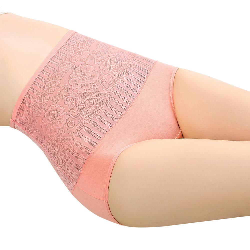 JIDOANCK Women's High Waist Tummy Control Underwear - Rose Jacquard Cotton Panties for Lifting & Shaping Hips | Perfect for Everyday Wear, Workout & Special Occasions