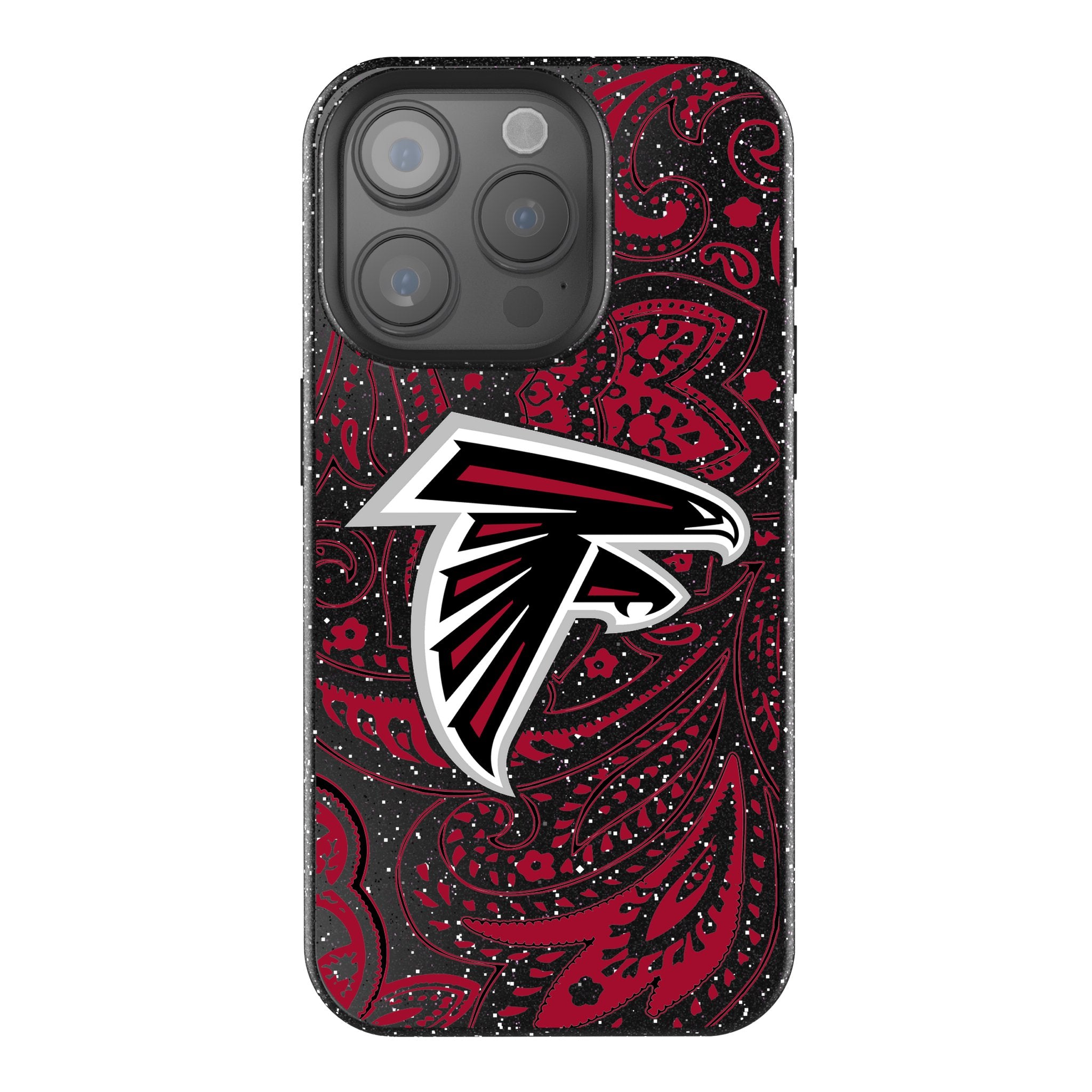 Atlanta Falcons Paisley Bling Rhinestone Phone Case for iPhone & Samsung - Stylish NFL Team Accessory for Game Day & Everyday Use