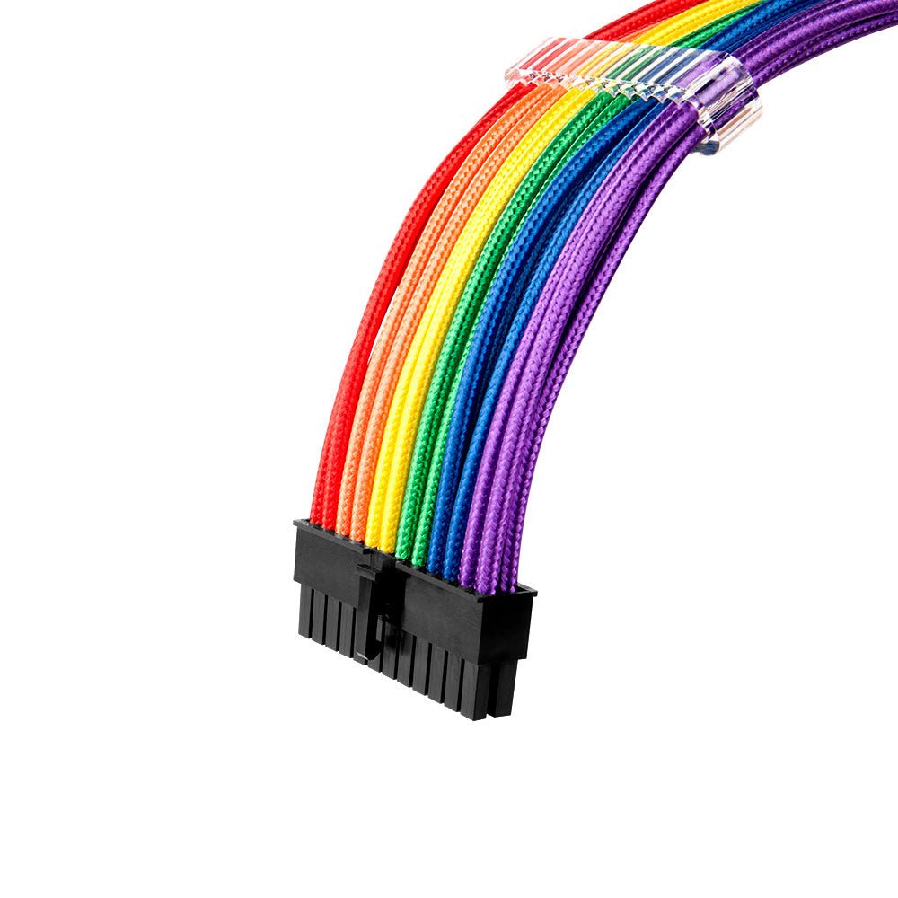 1ST Player Rainbow PSU Extension Cables - 24Pin & 4+4Pin & 2+6Pin Sleeved Cable Kit for PC Build - Custom Gaming PC, RGB Setup, and DIY Computer Modding