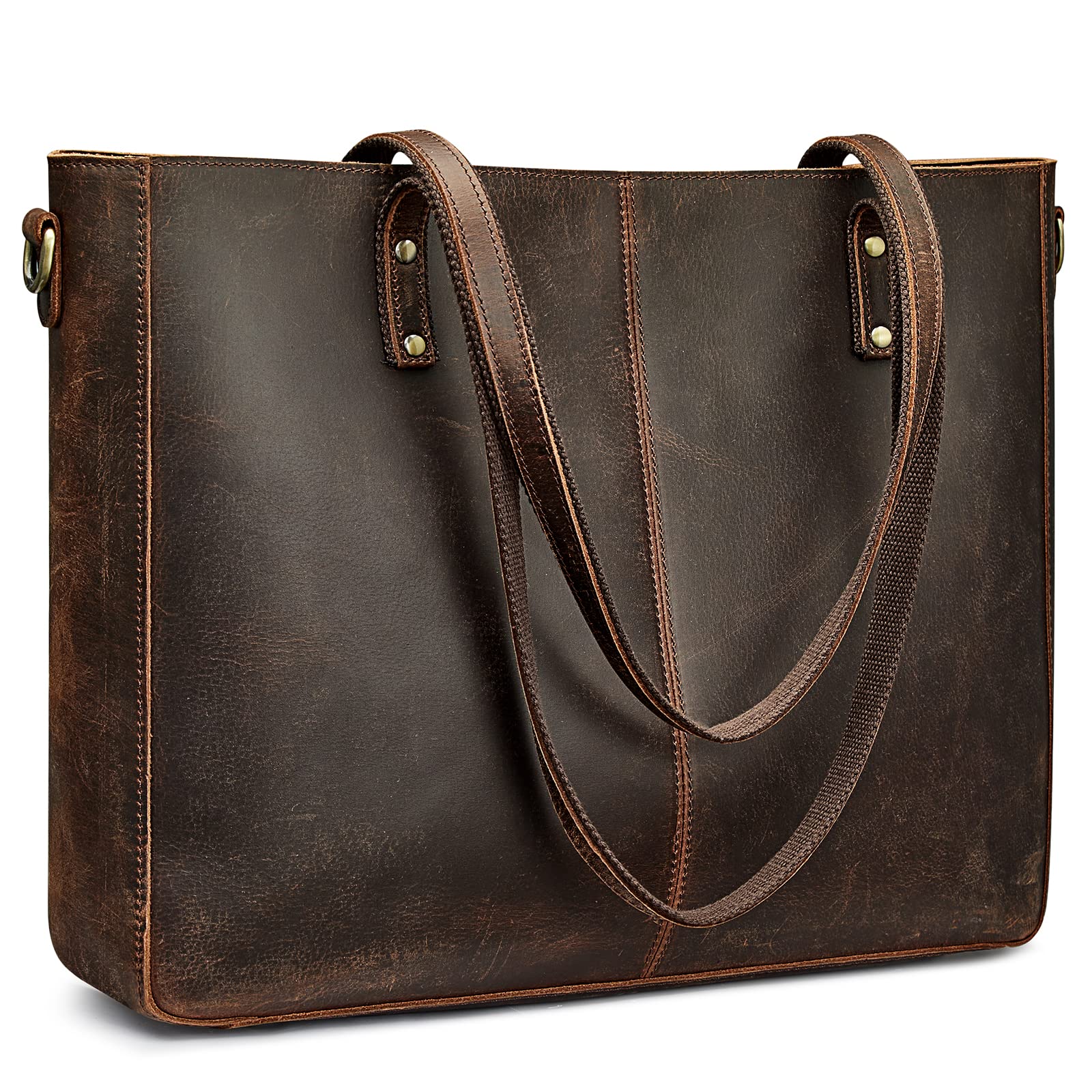 Genuine Leather Shoulder Tote Bag for Women - Large Work Purse Handbag - Perfect for Office, Travel & Everyday Use