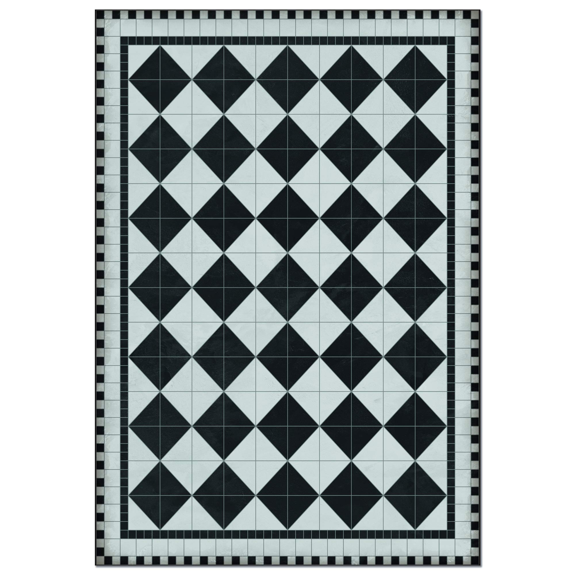 Non-Slip Vinyl Floor Mat with Mosaic Tile Pattern - Ultra Thin Kitchen & Bathroom Rug - Waterproof, Durable & Easy Clean Home Decor (4.5' x 6.5') - Perfect for Entryway, Laundry Room & Pet Areas