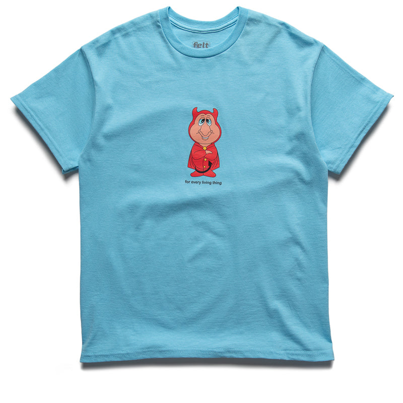 Felt Lil Devil Tee Baby Blue - Soft Cotton Graphic T-Shirt for Men & Women - Perfect for Halloween, Cosplay & Casual Wear