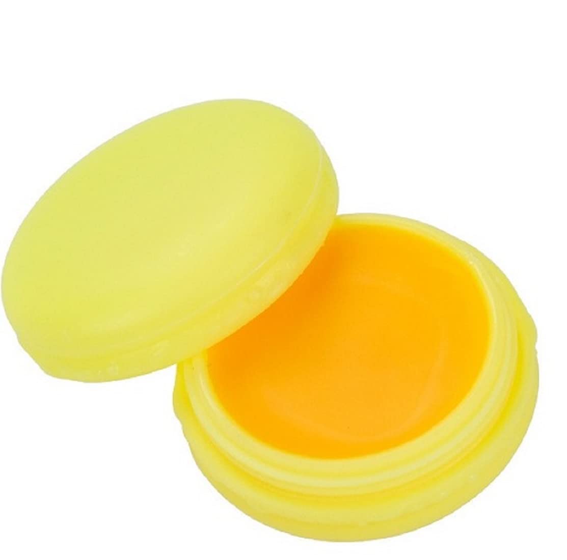 Refillable Empty Lip Balm Containers - 10g Cute Macaron Cookie Shape Plastic Tubes (Yellow, 6 Pack) | DIY Lip Care, Travel-Friendly, Gift Packaging