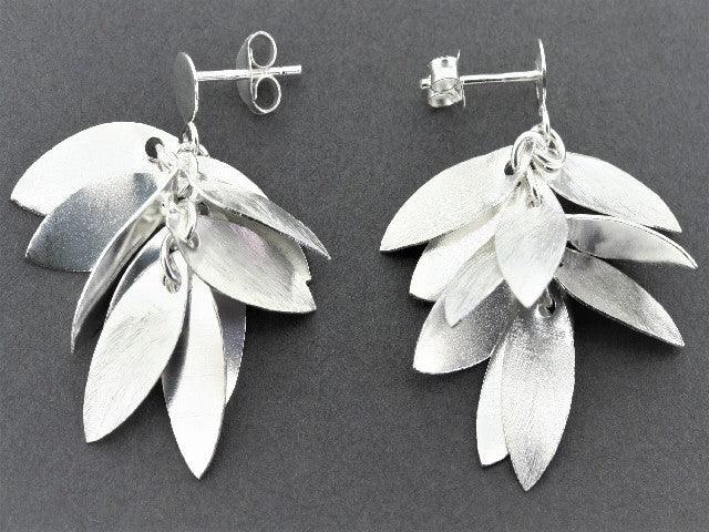 Multi-Leaf Stud Earrings for Women - Dainty Gold Leaf Hoop Earrings for Everyday Wear, Gift for Her - Perfect for Office, Date Night & Casual Outings
