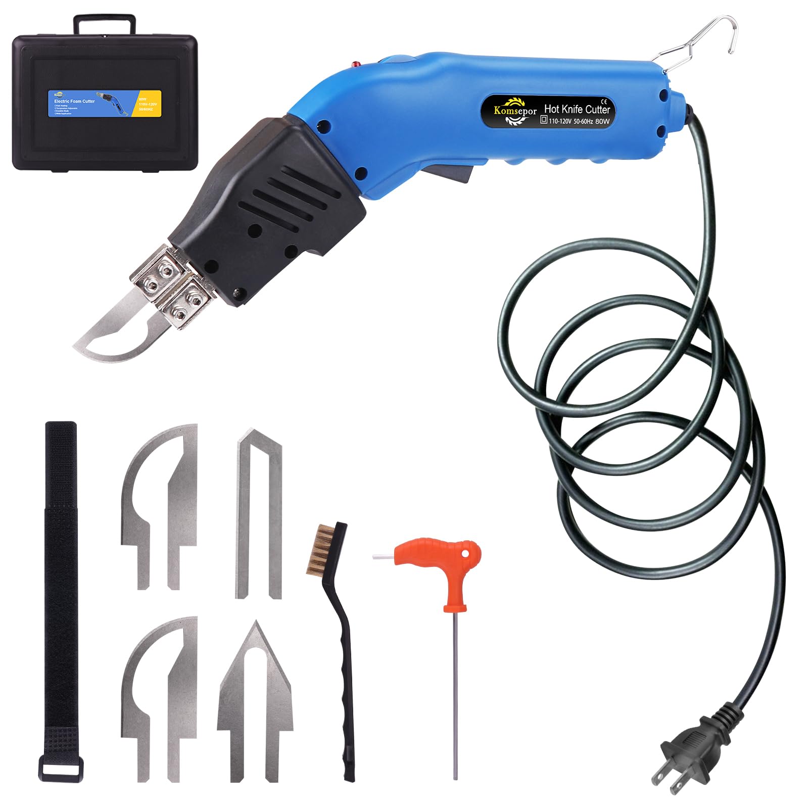 80W Electric Foam Cutter - Hot Knife Styrofoam Cutting Tool with Air Cooling System (110-120V) for EPS, XPS, KT Board, Sponge, Canvas, Fabric & Rope - Perfect for DIY Crafts, Model Making & Upholstery Projects