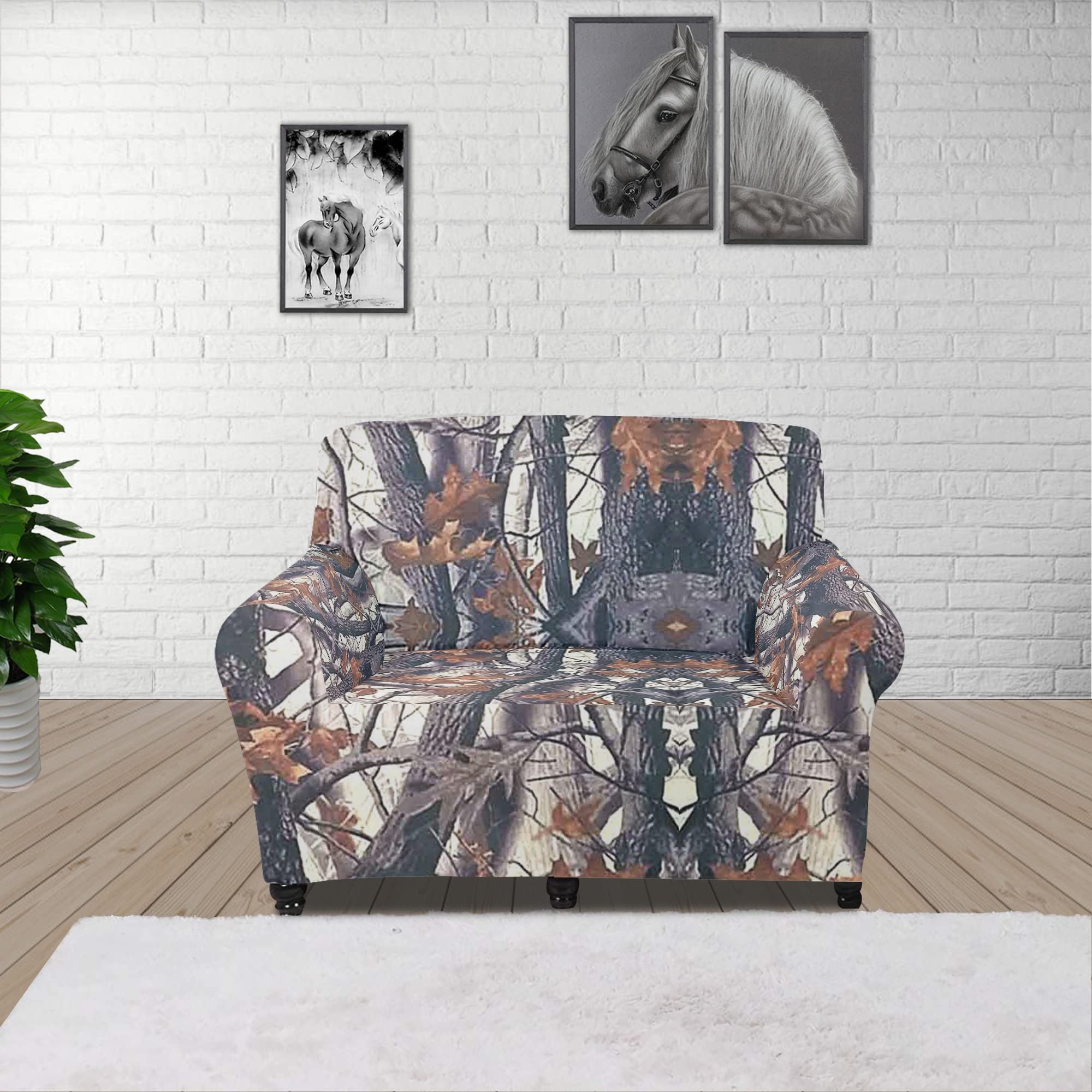 Belidome Hunter Camouflage Sofa Loveseat Slipcover - Waterproof Stretch Furniture Cover for Living Room, Bedroom, Office - Perfect for Home Decor, Pet Protection & Seasonal Updates