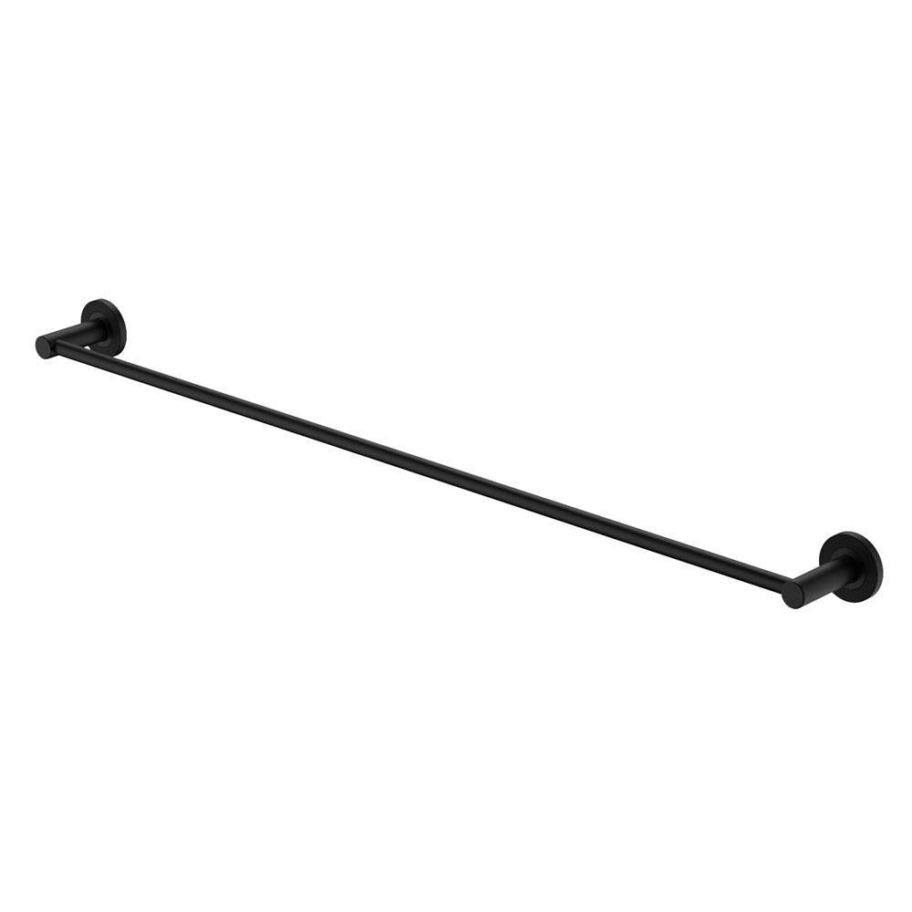 Fienza Axle Single Towel Rail 900mm (36 Inch) - Matte Black Bathroom Towel Holder for Modern Homes, Hotels & Spas - Durable Stainless Steel Design for Bath, Shower & Kitchen Use