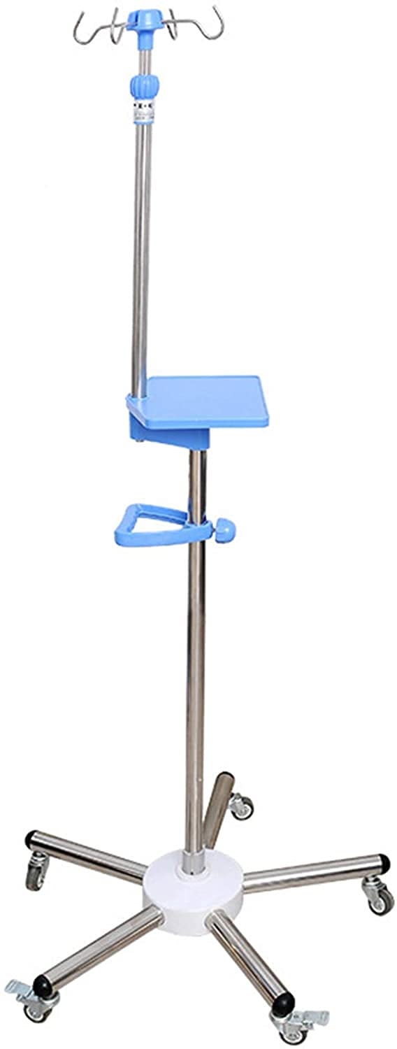 YAOJIA Adjustable IV Drip Stand with Wheels & Hooks | Mobile Medical IV Pole for Home Care & Hospital Use | Height-Adjustable Infusion Stand for Elderly Patients | Perfect for Nursing Homes, Clinics & Home Healthcare