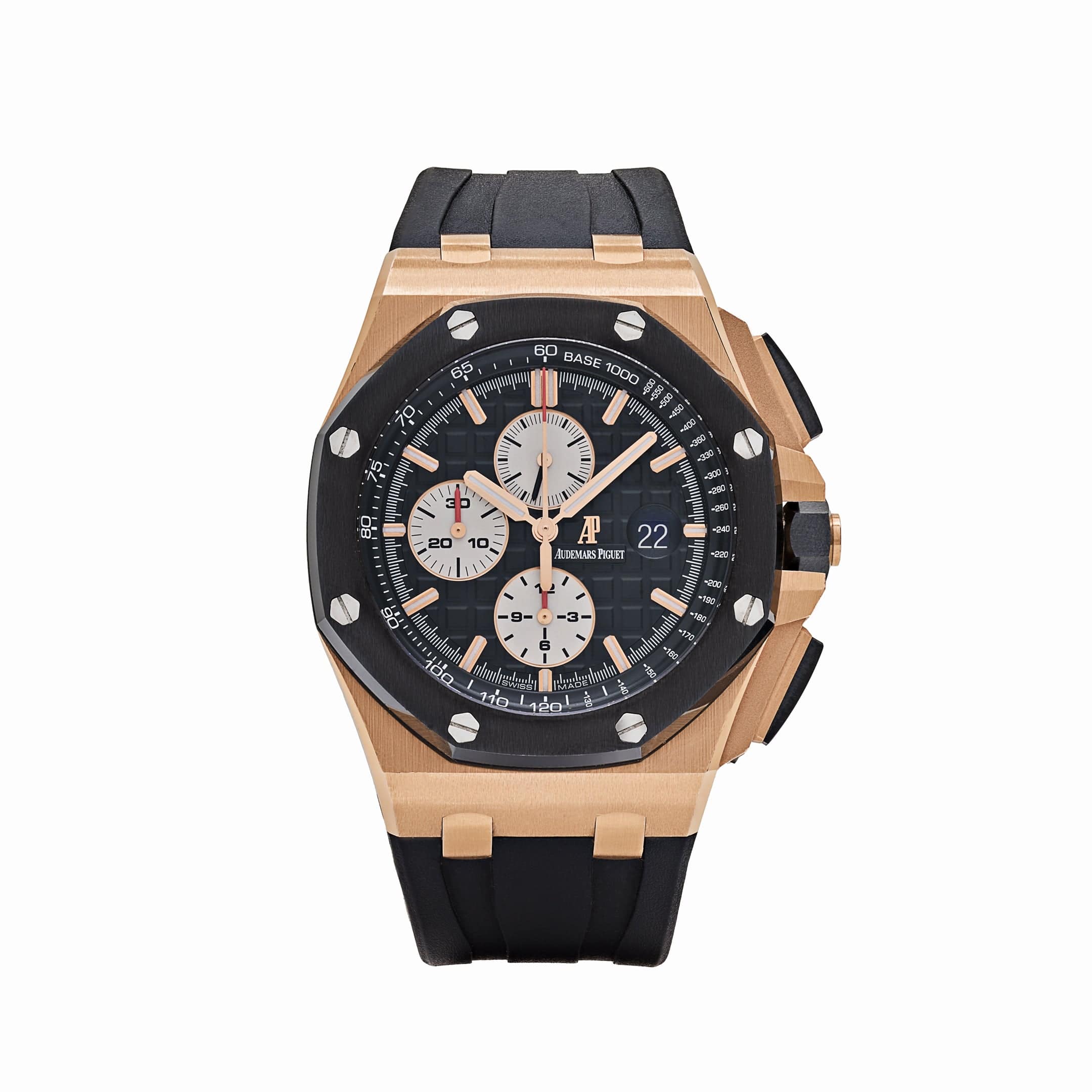Audemars Piguet Royal Oak Offshore Chronograph 26401RO.OO.A002CA.01 18K Rose Gold Men's Watch with Black Dial - Luxury Sports Chronograph for Business & Formal Occasions