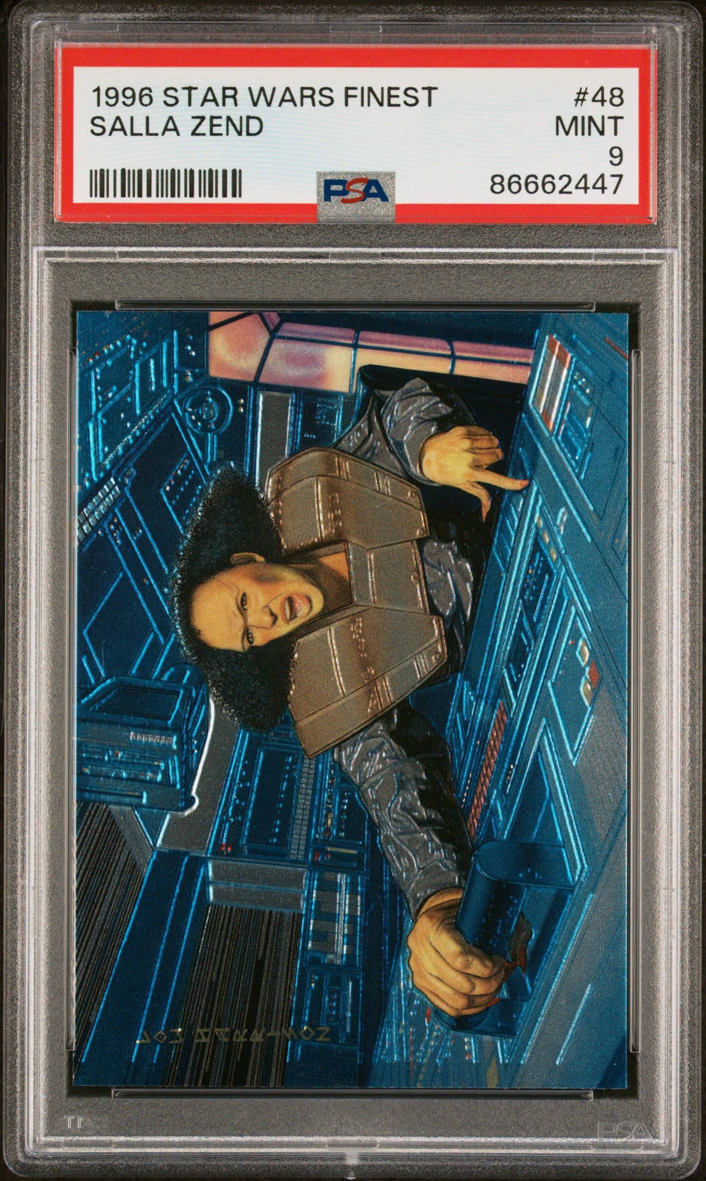 1996 STAR WARS FINEST SALLA ZEND #48 PSA 9 Graded Trading Card - Rare Collectible for Star Wars Fans & Card Collectors - Perfect for Display, Investment & Nostalgic Gift Giving
