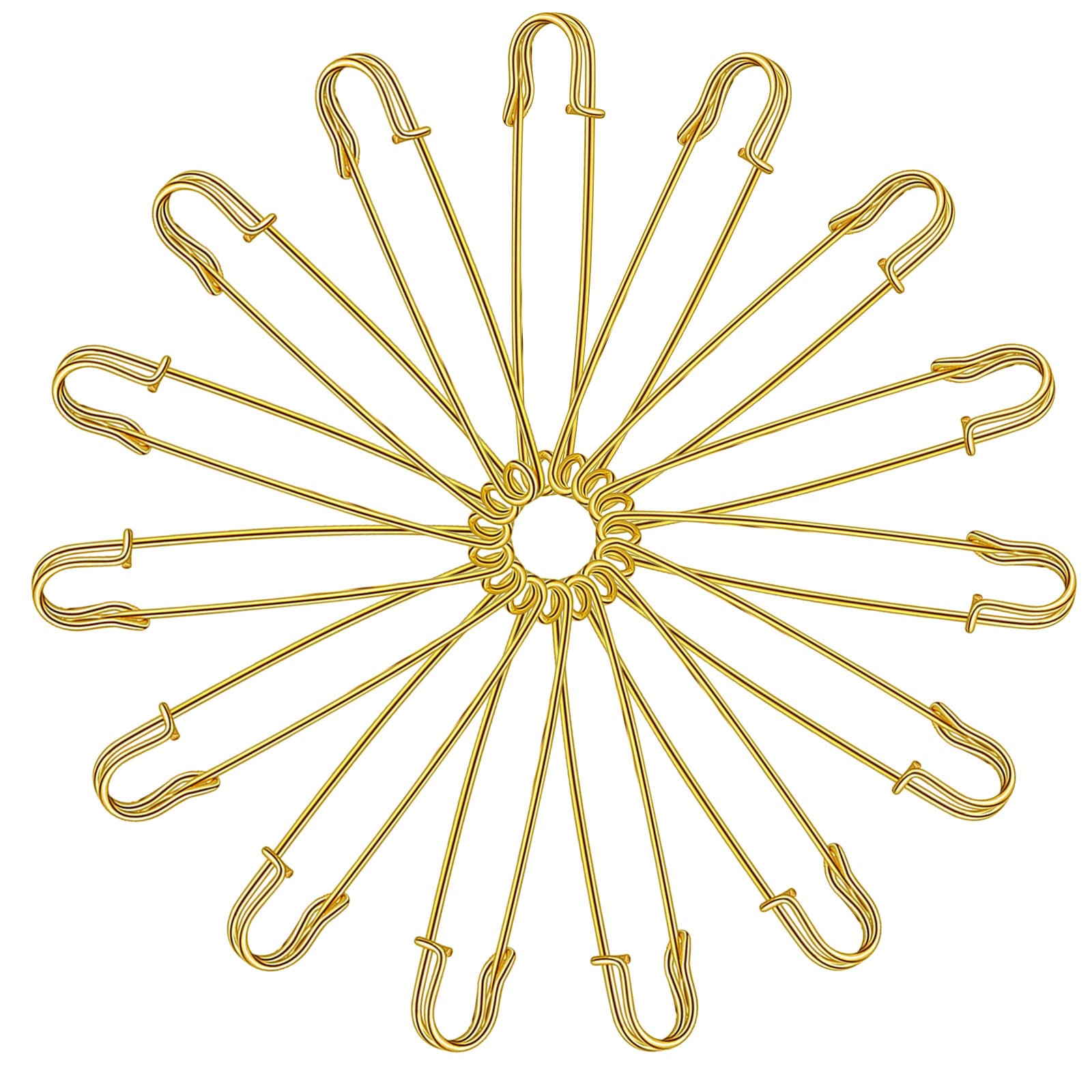 4 Inch Large Safety Pins (15 Pack) - Heavy Duty Gold Pins for Clothes, Leather, Canvas, Blankets, Crafts, Skirts & Kilts | Perfect for Sewing, DIY Projects, Emergency Repairs & Costume Making