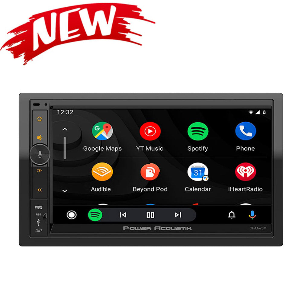 Power Acoustik CPAA 70M 7 Inch Touchscreen Digital Media Receiver - Bluetooth, USB, AUX Input for Car Audio System | Perfect for Upgrading Your Vehicle Stereo with Modern Features