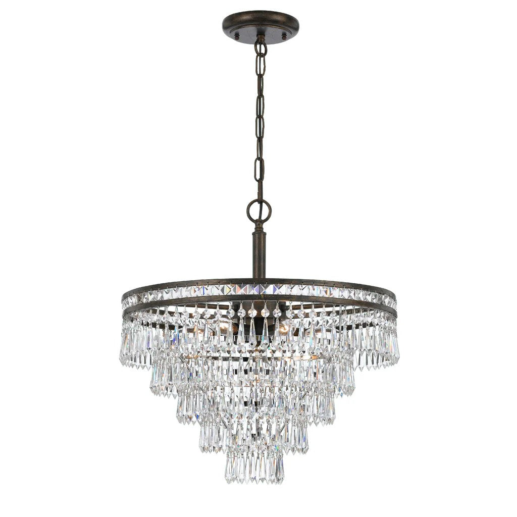 Mersor 7-Light Chandelier 20 Inch Diameter - Modern Crystal Ceiling Light Fixture for Dining Room, Bedroom, Living Room & Foyer Decor