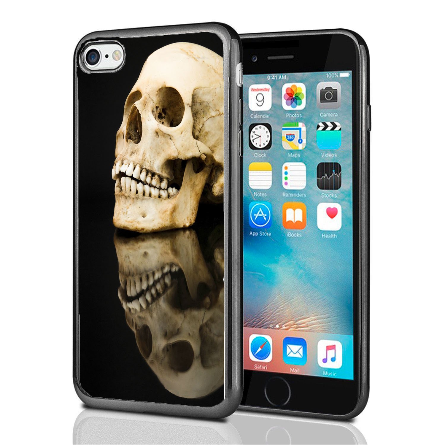 Evil Skull Design Shockproof Case for iPhone 7 & iPhone 8 - Durable Protective Cover with Dark Gothic Style - Perfect for Halloween, Punk Fashion & Horror Fans