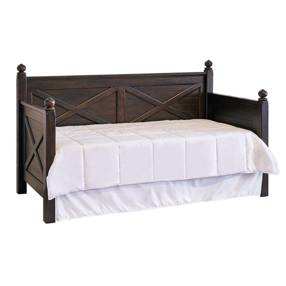 Picket House Furnishings Keely Twin Daybed in Walnut - Space-Saving Sleeper Sofa for Guest Room, Home Office & Small Apartments