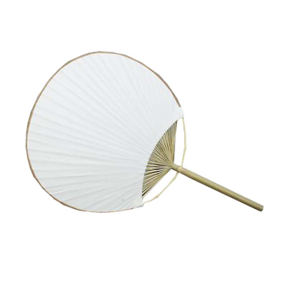 Japanese Style Bamboo Handle Round Hand Fan for Women - Elegant Handheld Cooling Fan, Perfect Gift & Home Decor for Summer, Weddings, and Tea Ceremonies