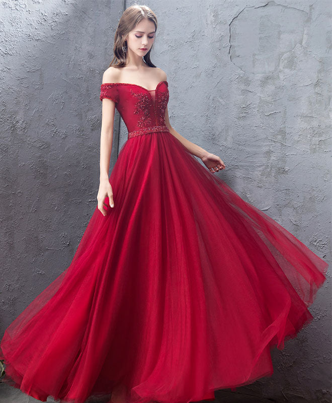 Elegant Burgundy Sweetheart Off-Shoulder Long Prom Dress for Women | Formal Evening Gown for Homecoming, Wedding, and Special Occasions